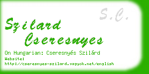 szilard cseresnyes business card