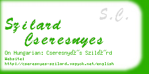 szilard cseresnyes business card